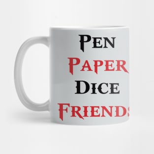 Pen & Paper Dice Friends Roleplaying Tabletop RPG Nerd T-Shirt For Roleplayers / Role Playing Game With Dice / Dnd Tee For Roleplayer Gift Mug